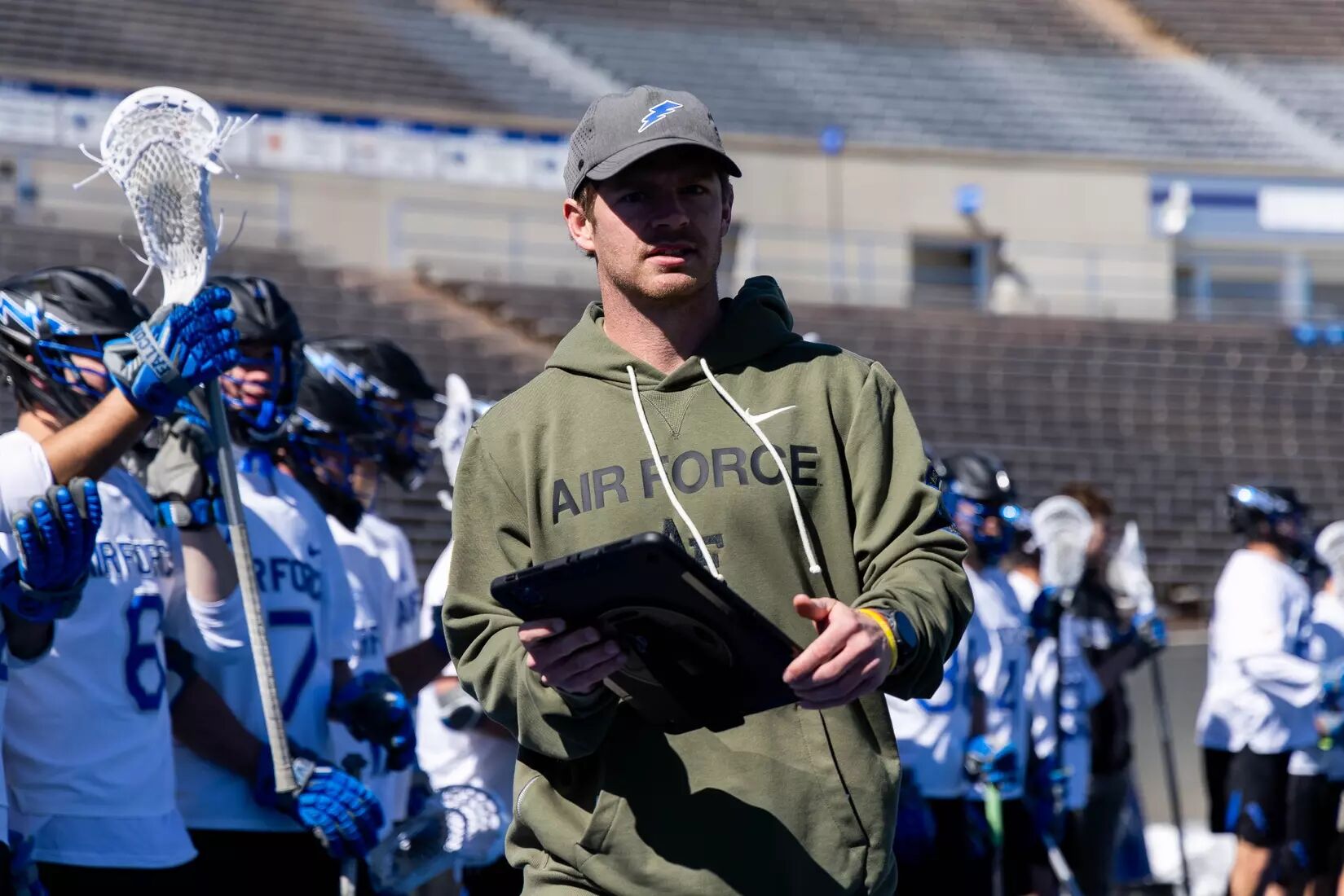 Coach McGuire on the field at the U.S. Air Force Academy