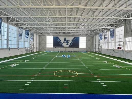 Indoor turf training facility at the U.S. Air Force Academy